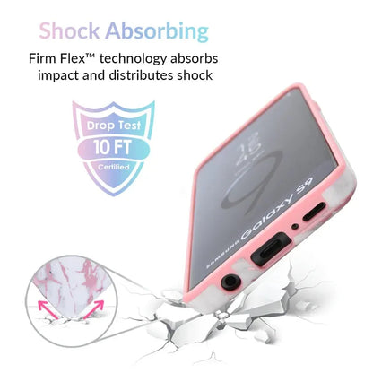 White Marble Pink Chrome Samsung Galaxy Case