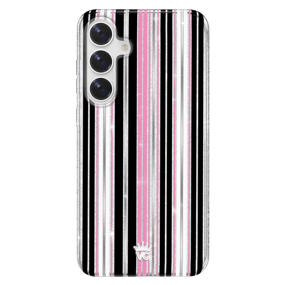 Pretty Punk Stripes Glitter Samsung Case