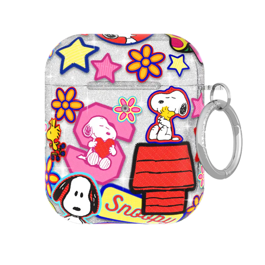Snoopy Patchwork Glitter AirPod Case