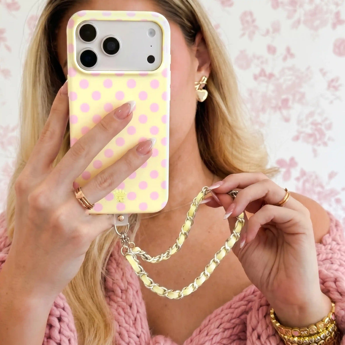 Butter Yellow Leather Chain Phone Charm