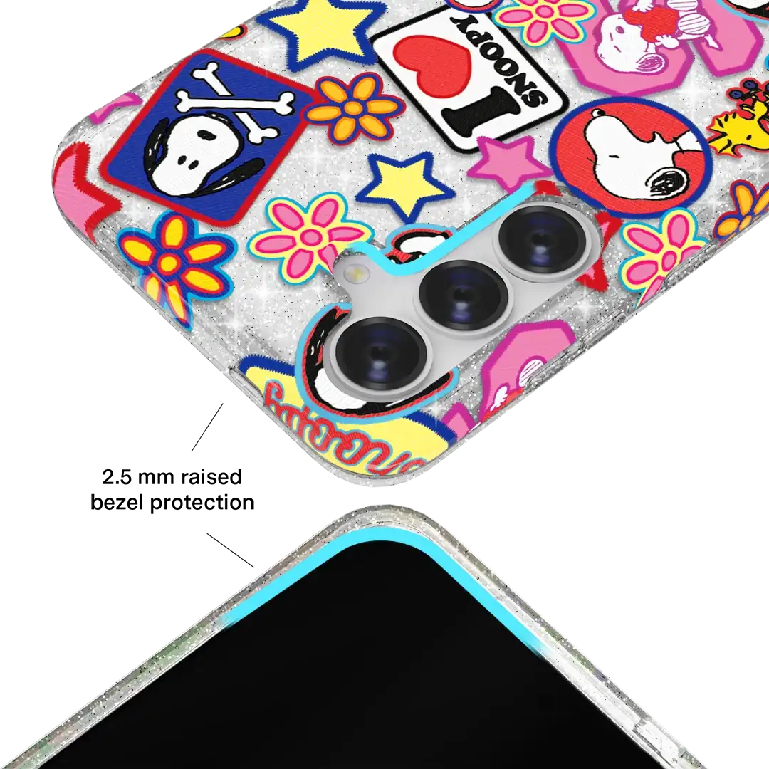 Snoopy Patchwork Glitter Samsung Case