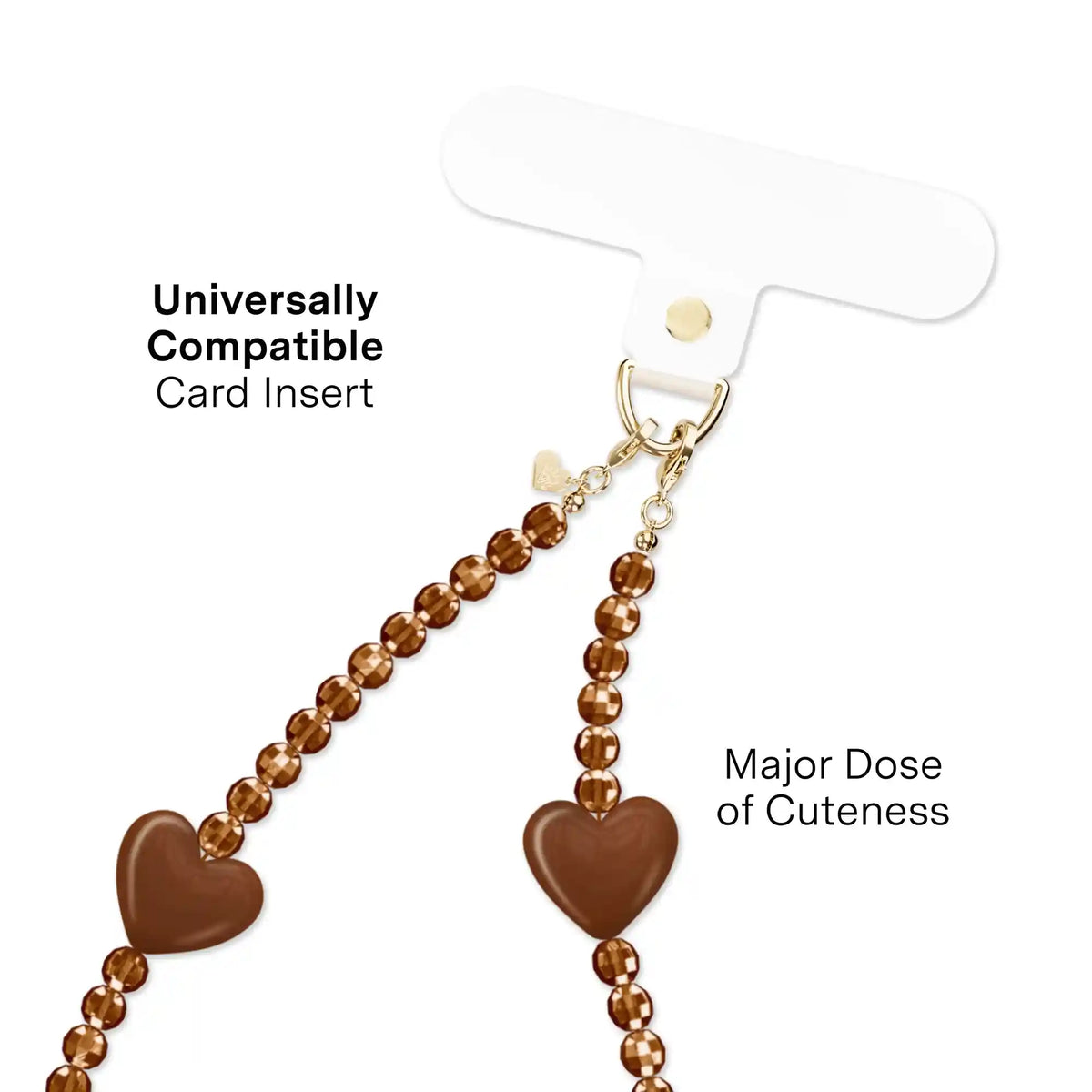 Brown Heart Phone Charm