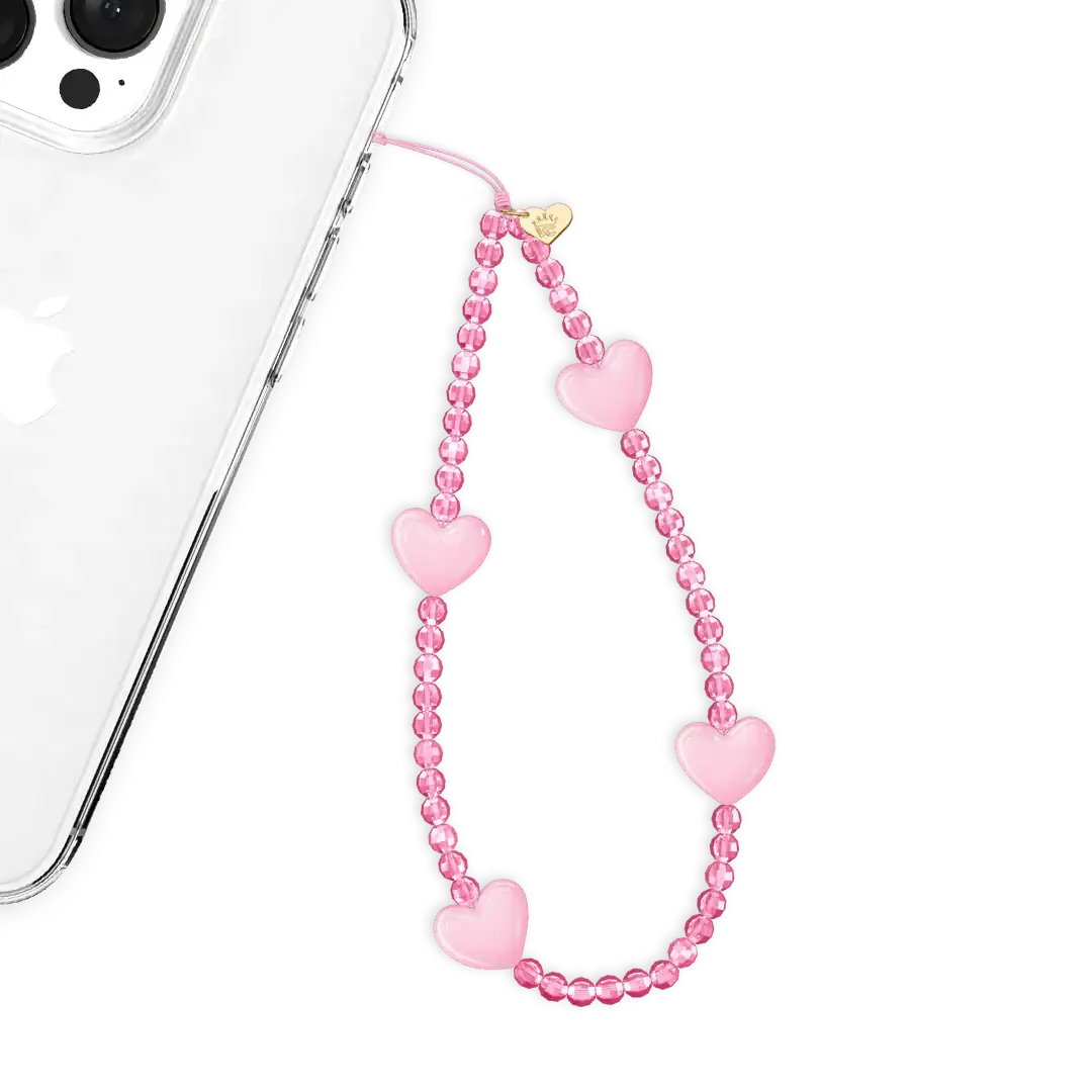 Pink Heart Phone Charm