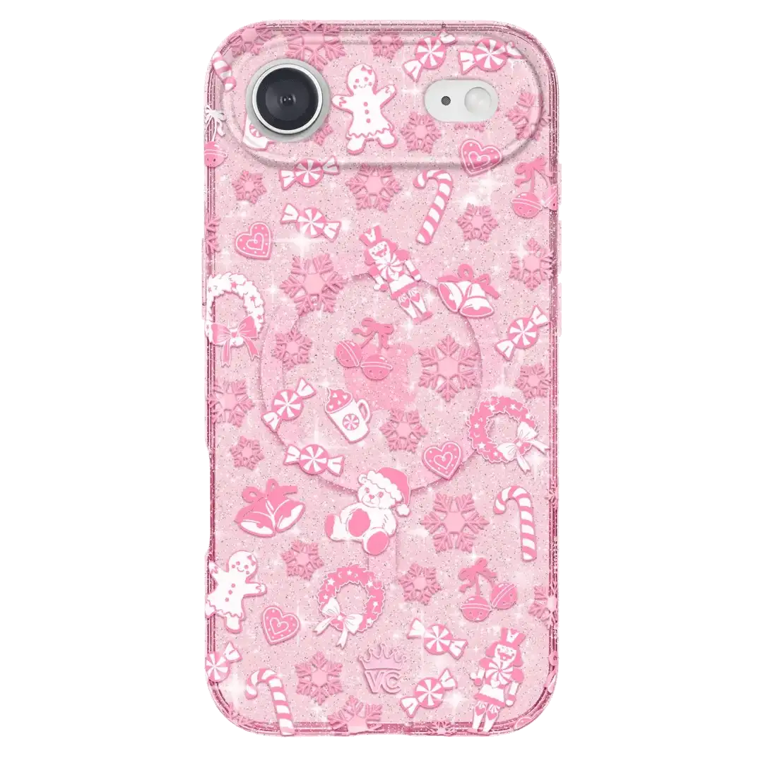 Pink Christmas Glitter iPhone Case