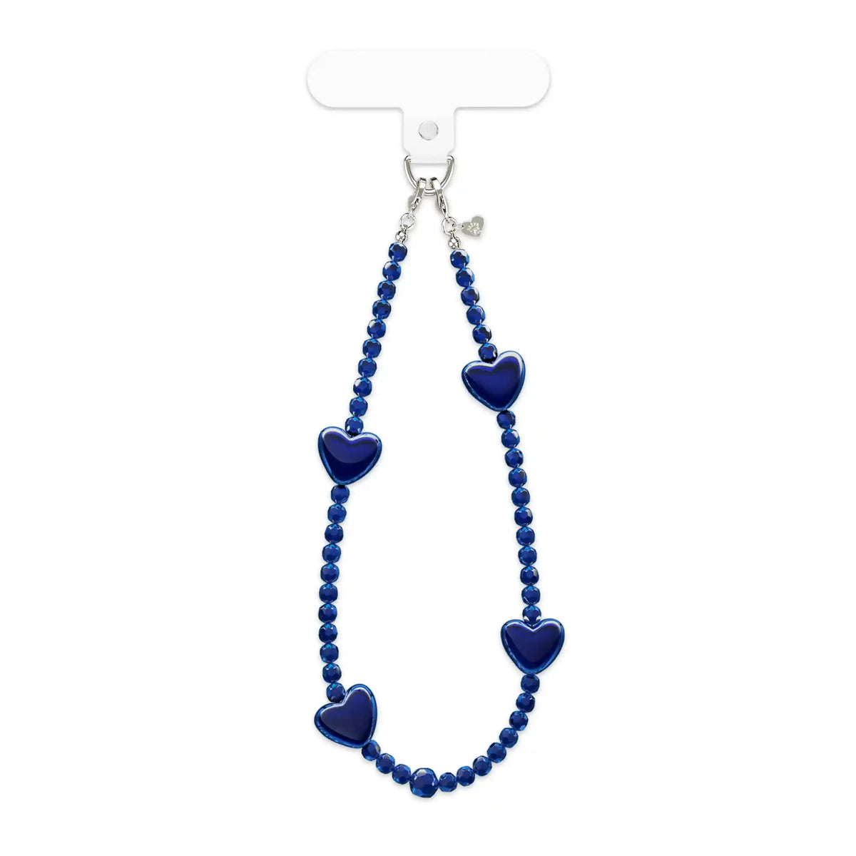 Clear Blue Heart Phone Charm
