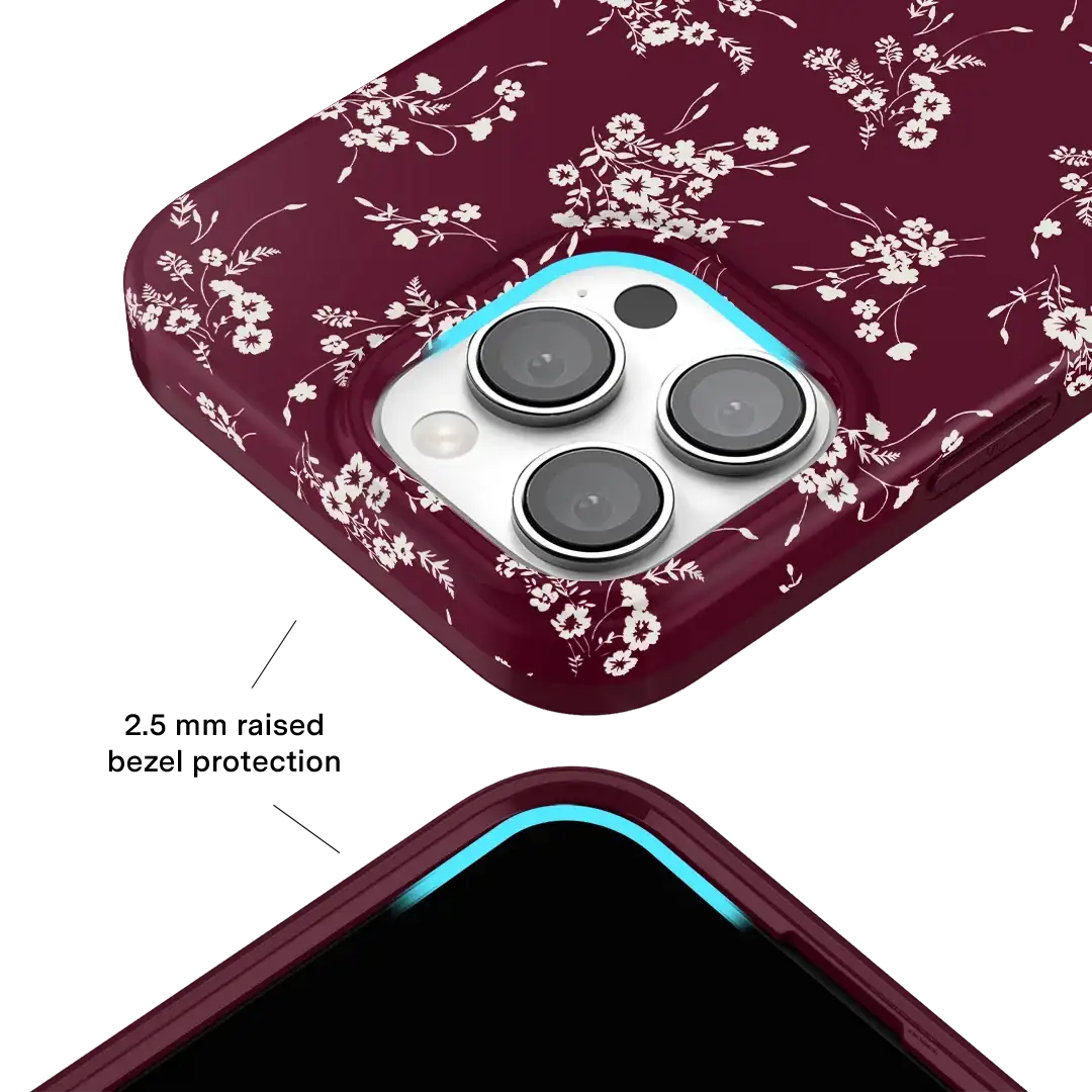 French Burgundy Floral iPhone Case