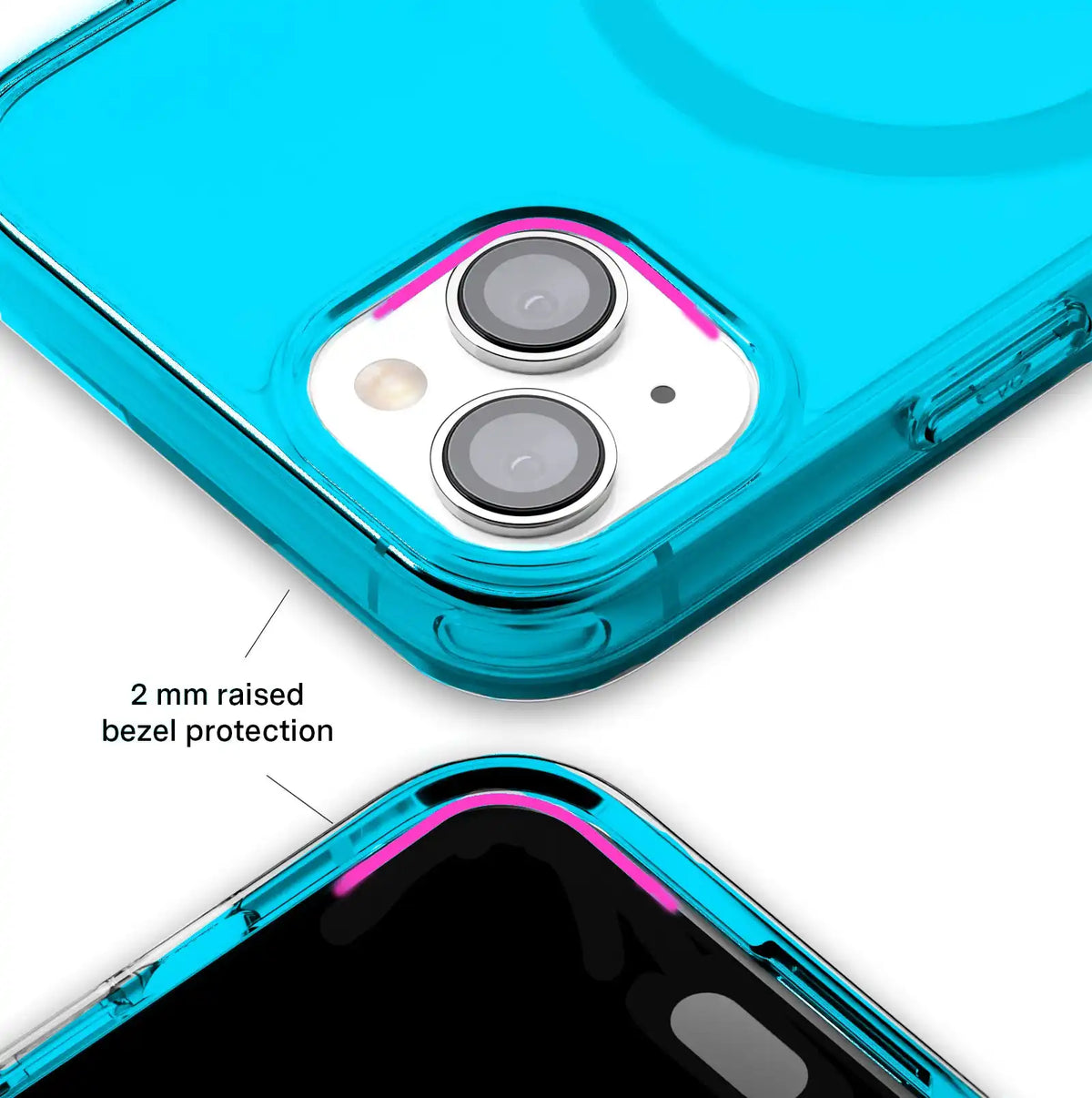 Neon Blue Clear iPhone Case