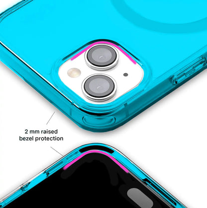 Neon Blue Clear iPhone Case