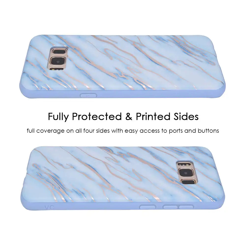 Sky Blue Rose Gold Chrome Samsung Galaxy Case