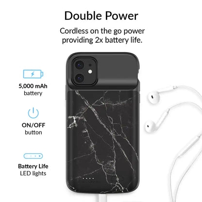 Black Marble iPhone Charging Case