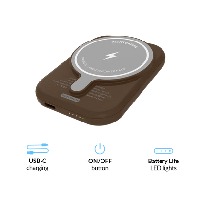Espresso Brown Portable MagSafe Charger Power Pack