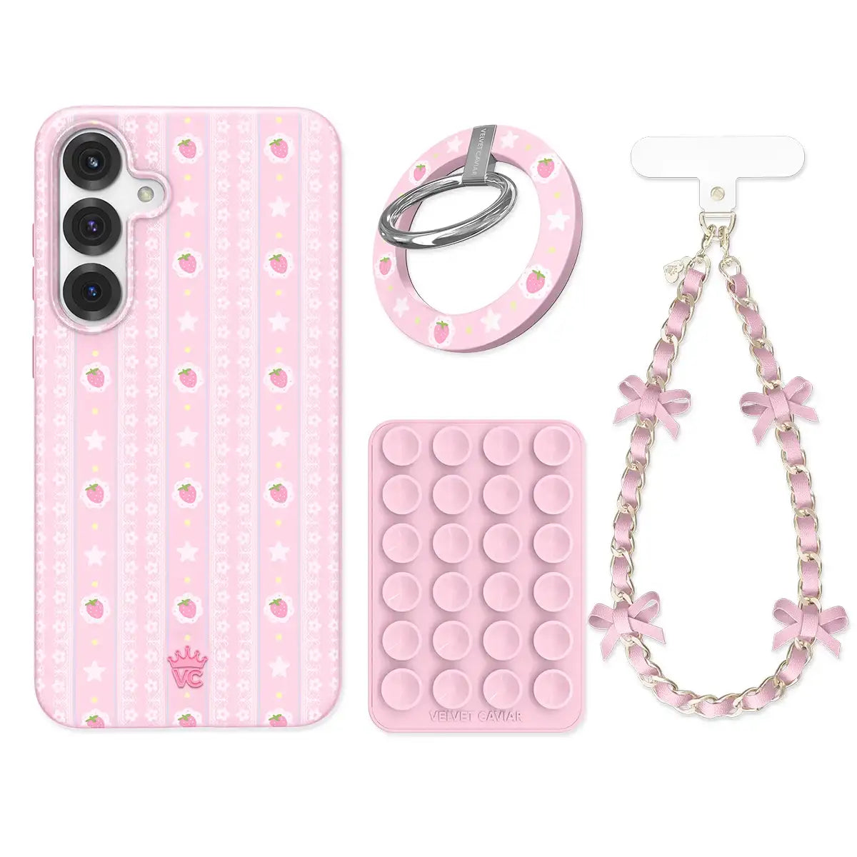 Strawberry Macaron Samsung Bundle Set