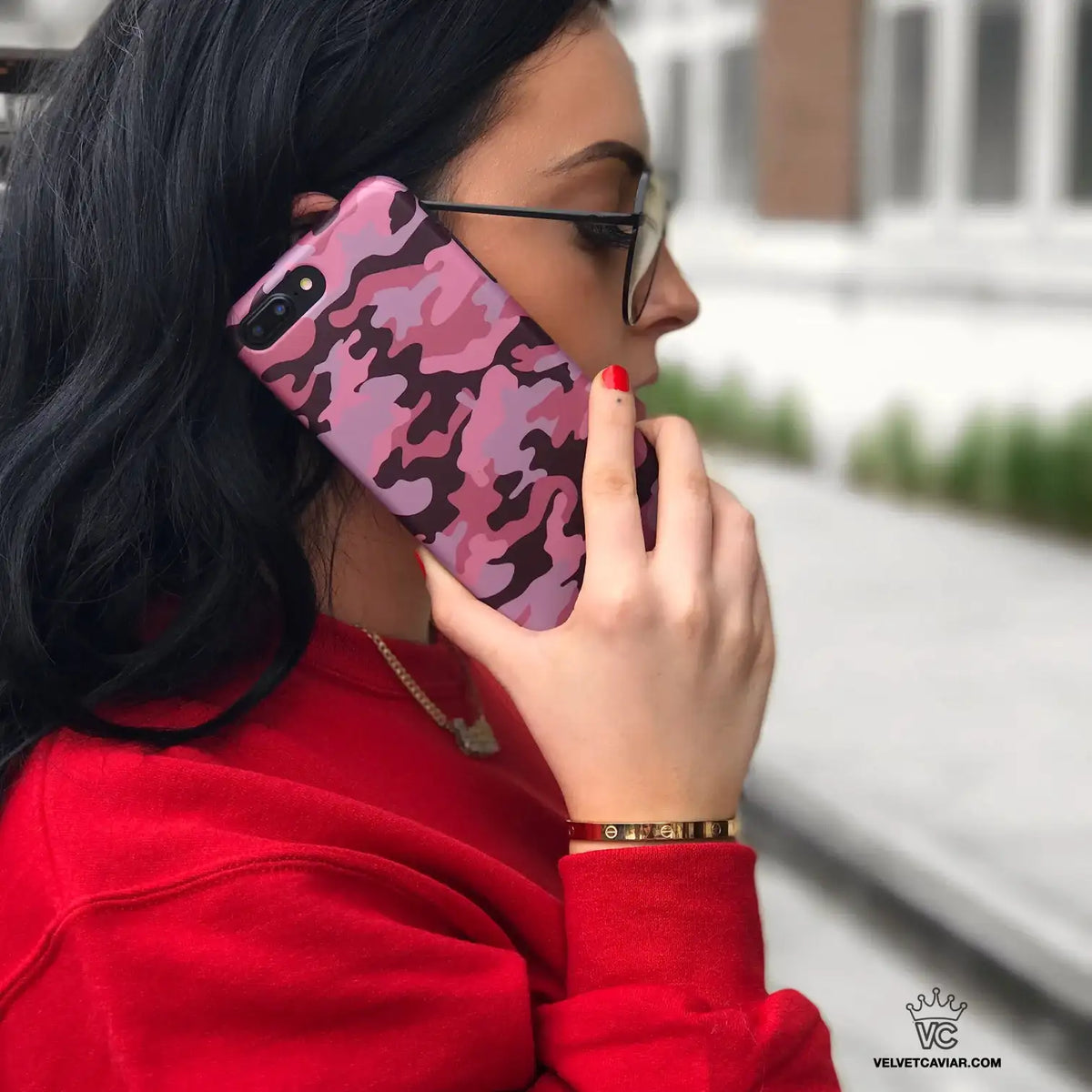 Dusty Rose Camo iPhone Case