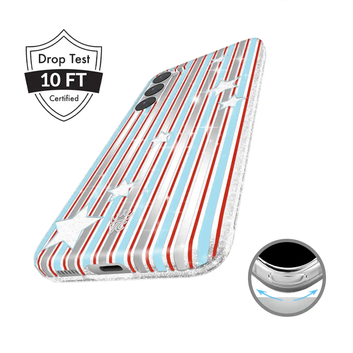 Stars & Stripes Glitter Samsung Case