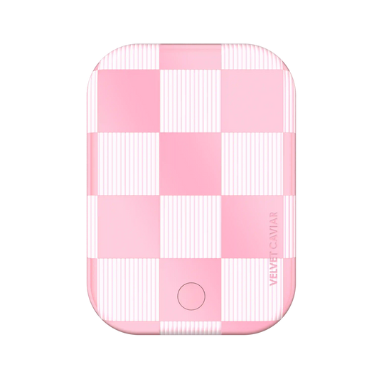 Pink Vibe Checkered Portable MagSafe Charger Power Pack