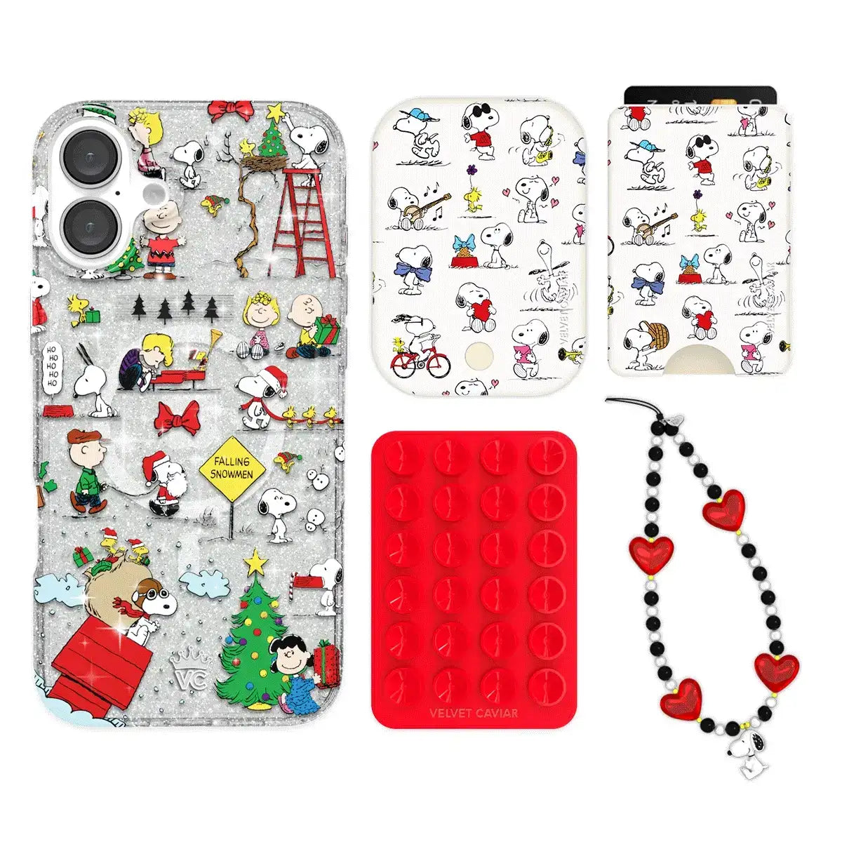 Snoopy Christmas Glitter iPhone Bundle Set - Wallet