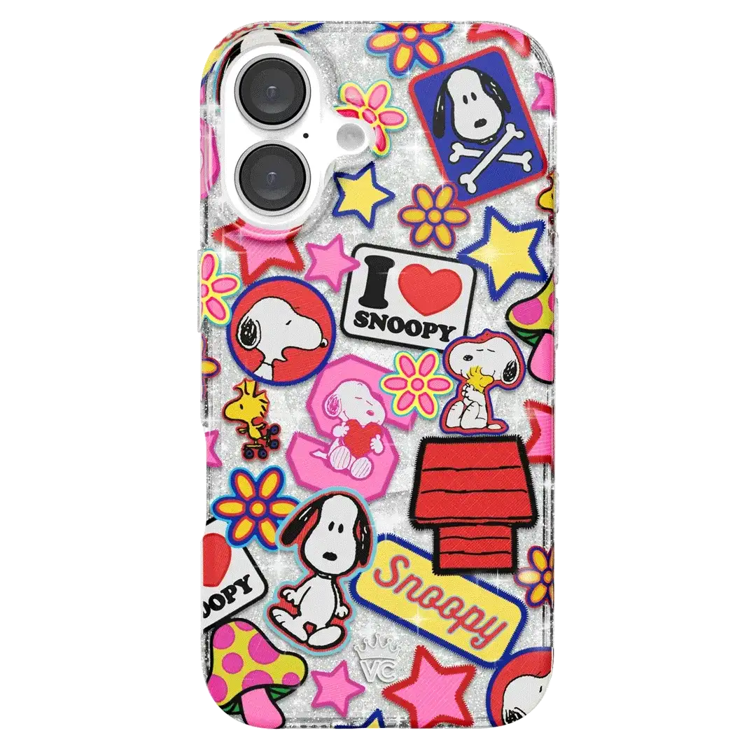Snoopy Patchwork Glitter iPhone Case