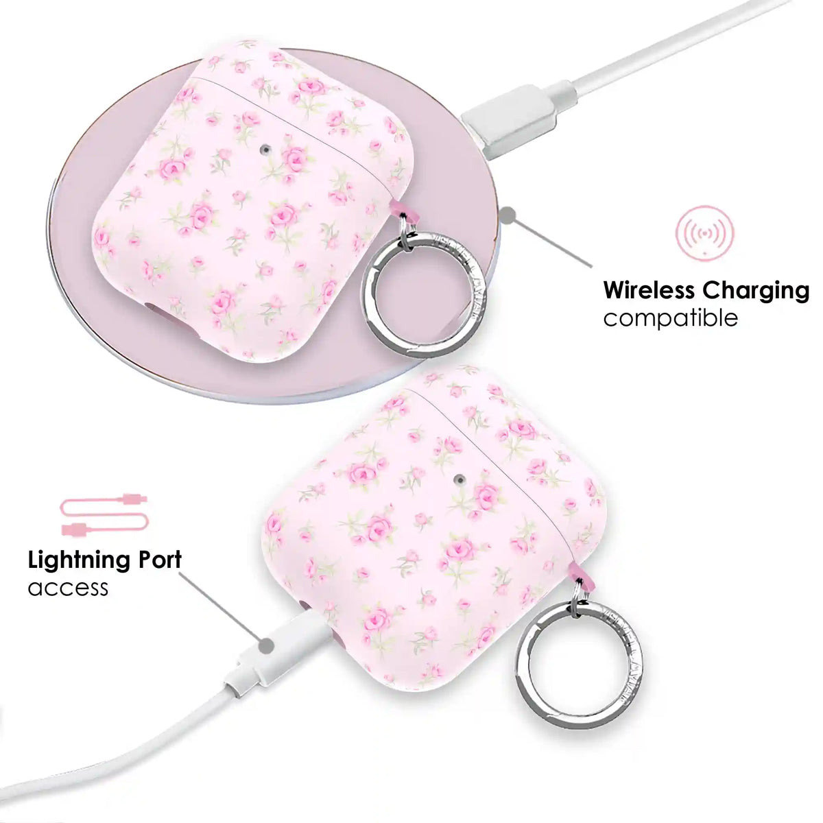 Dainty Pink Floral AirPod Case