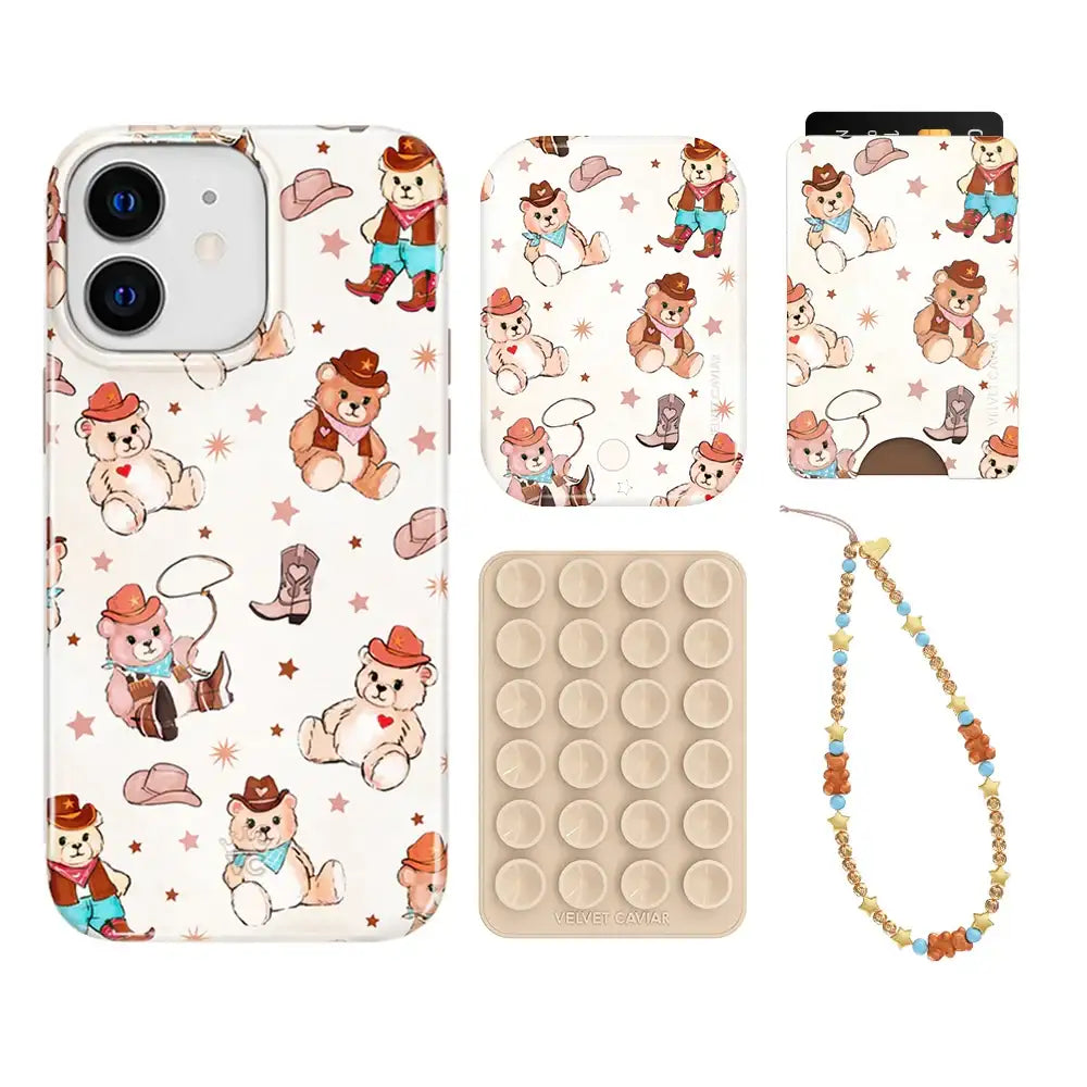 Cowboy Teddy iPhone Bundle Set - Wallet