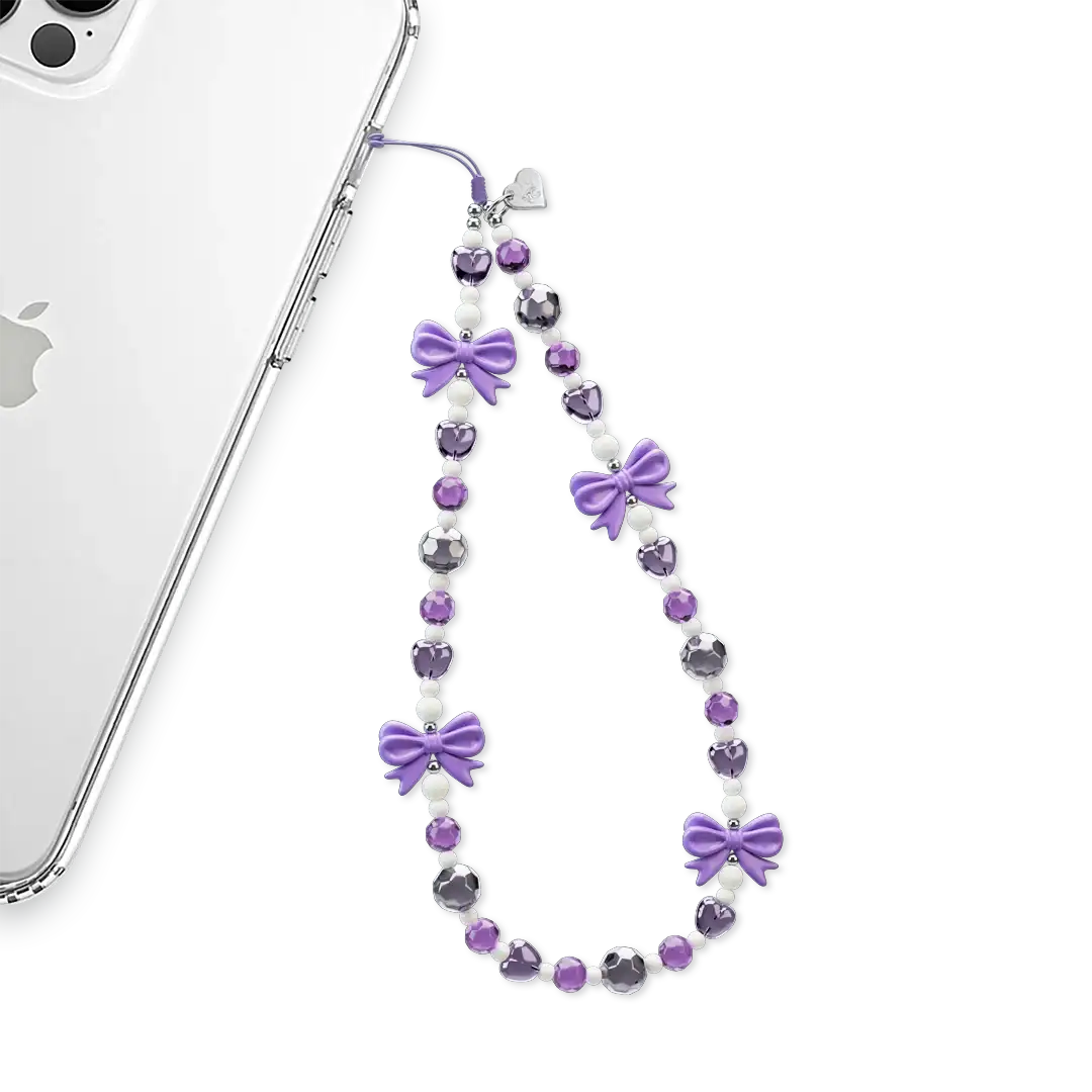 Purple Bows Phone Charm