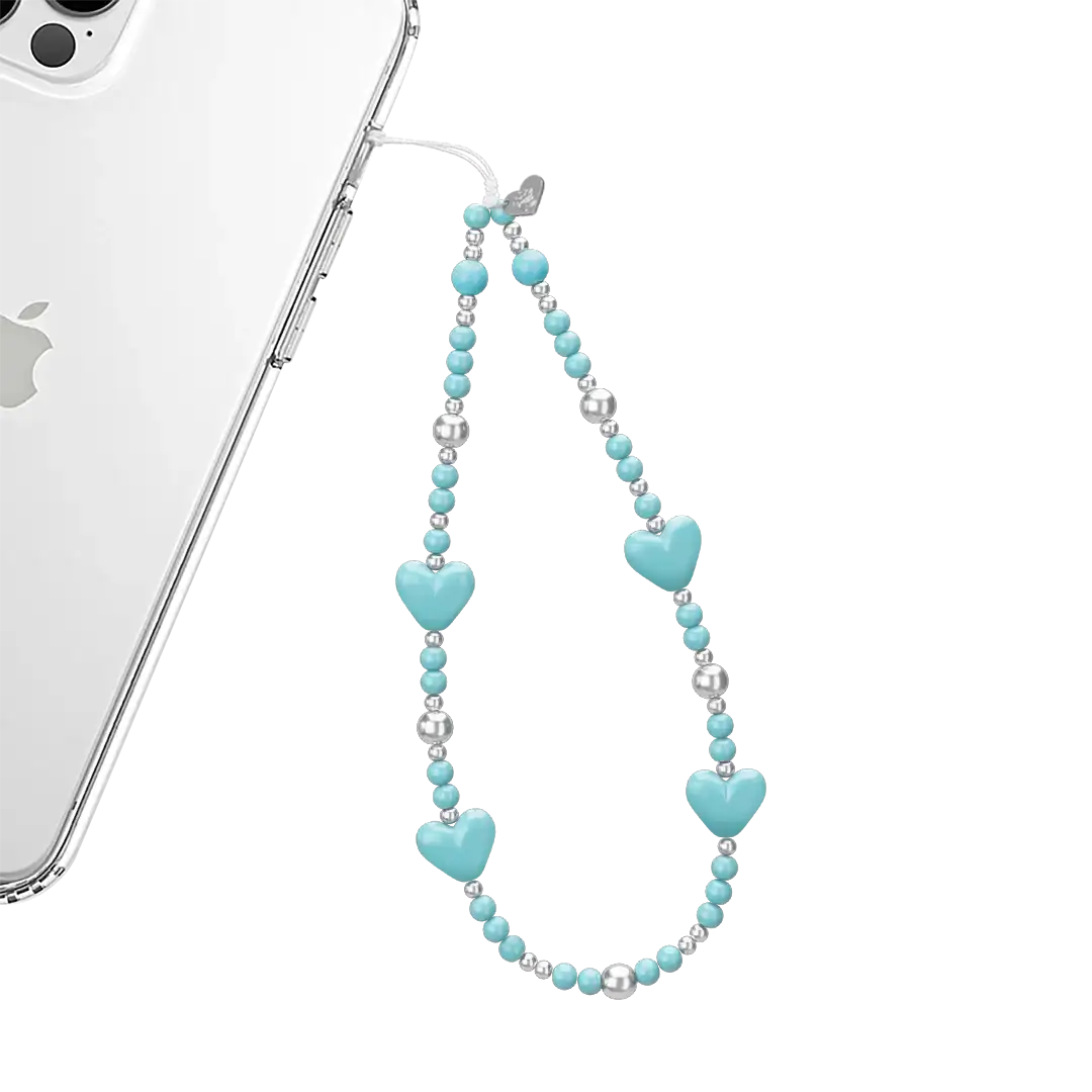 Turquoise Heart Phone Charm