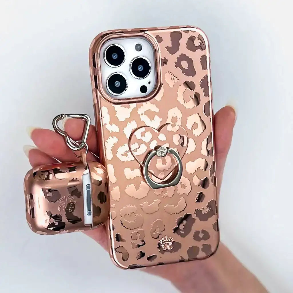 Bronze Chrome Leopard Phone Ring