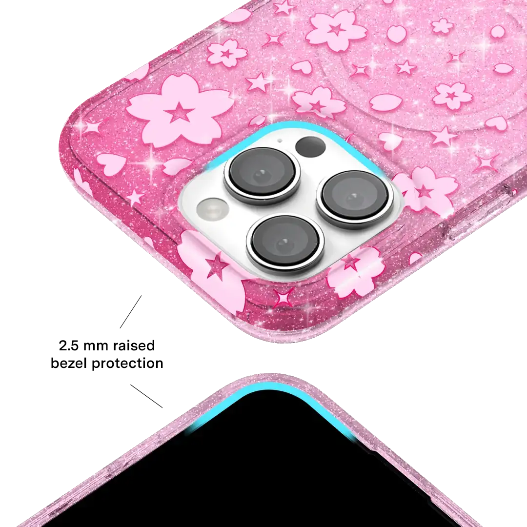 Cherry Blossom Glitter iPhone Case