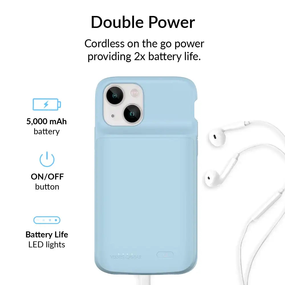 Light Blue iPhone Charging Case