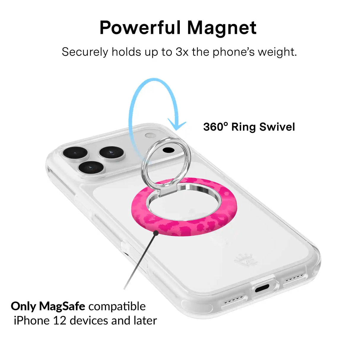 Even Hotter Pink Leopard MagSafe Grip Ring