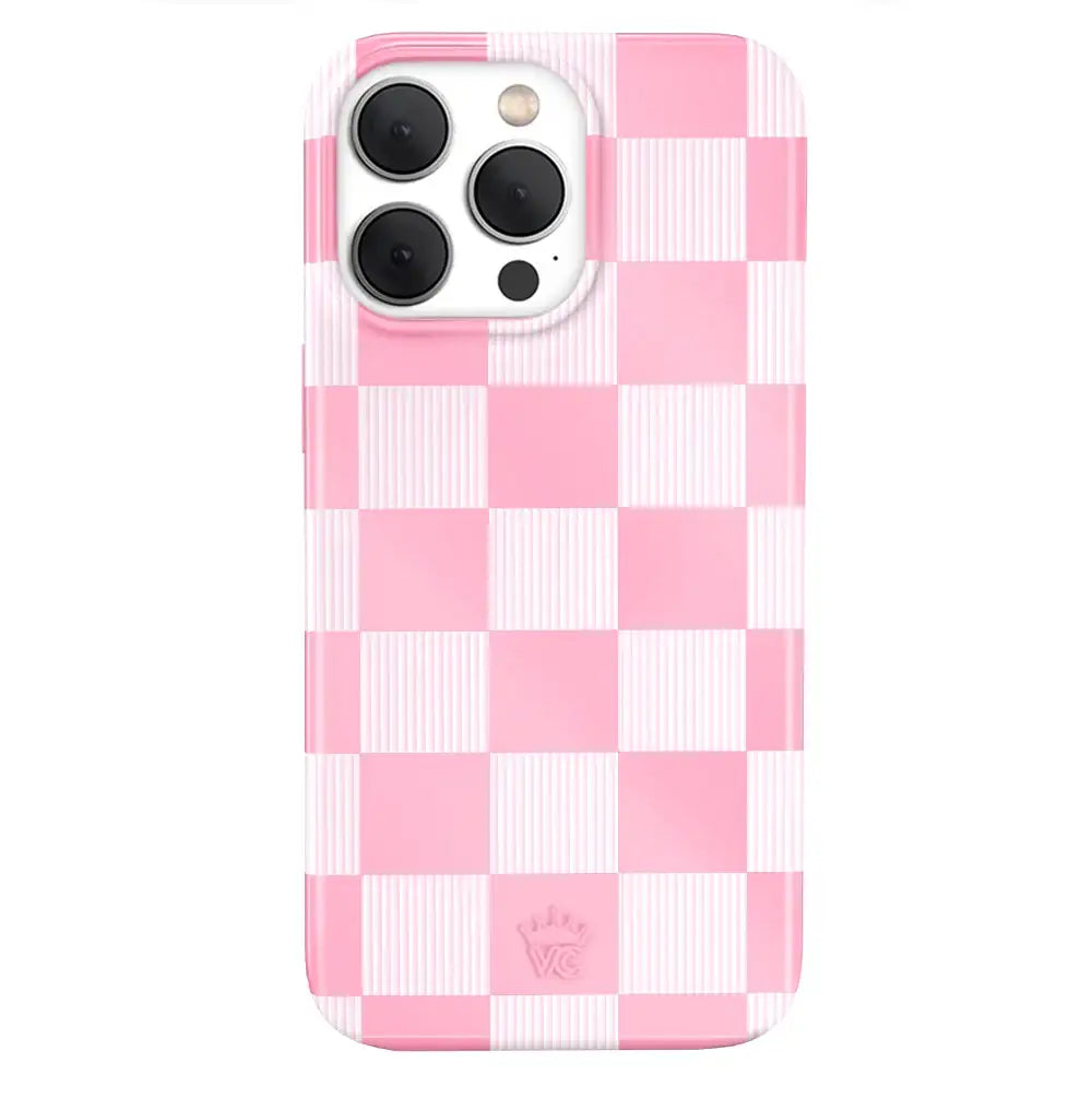 Pink Vibe Checkered iPhone Case
