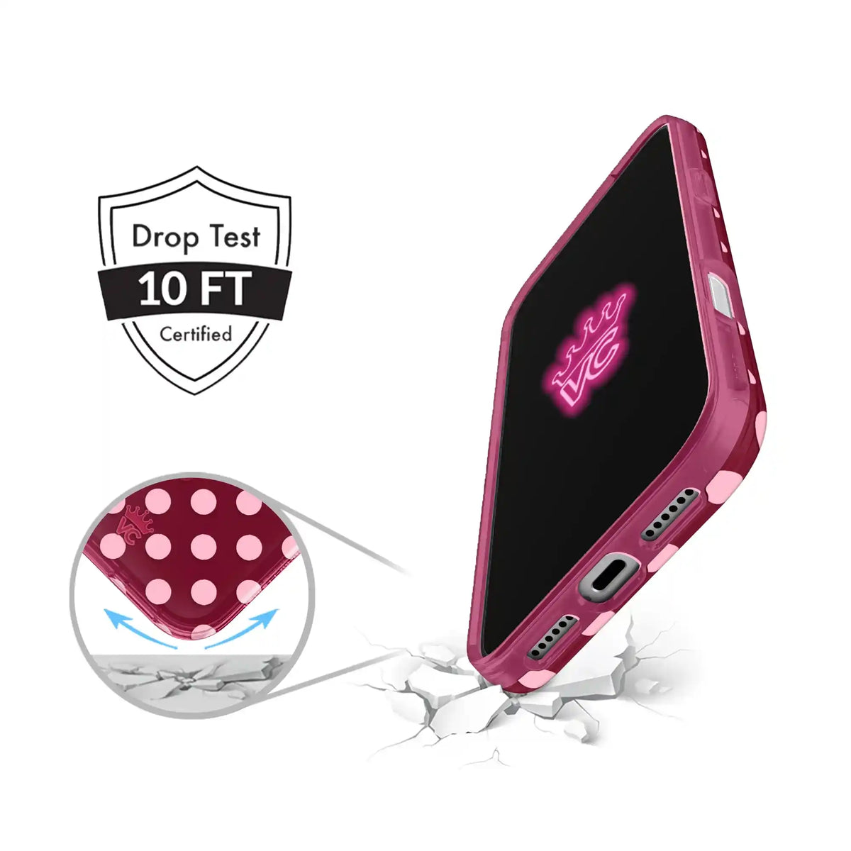 Raspberry Polka Dot iPhone Case