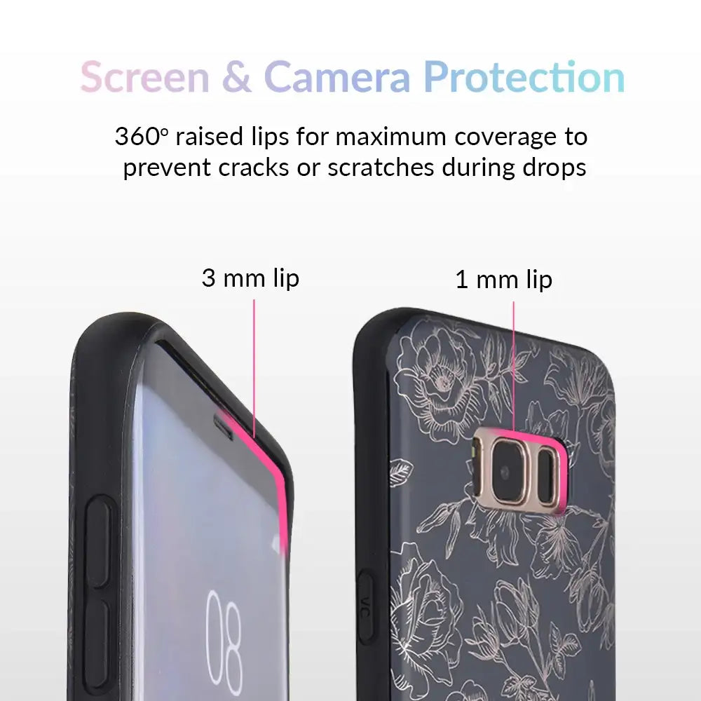 Floral Rose Gold Chrome Samsung Galaxy Case