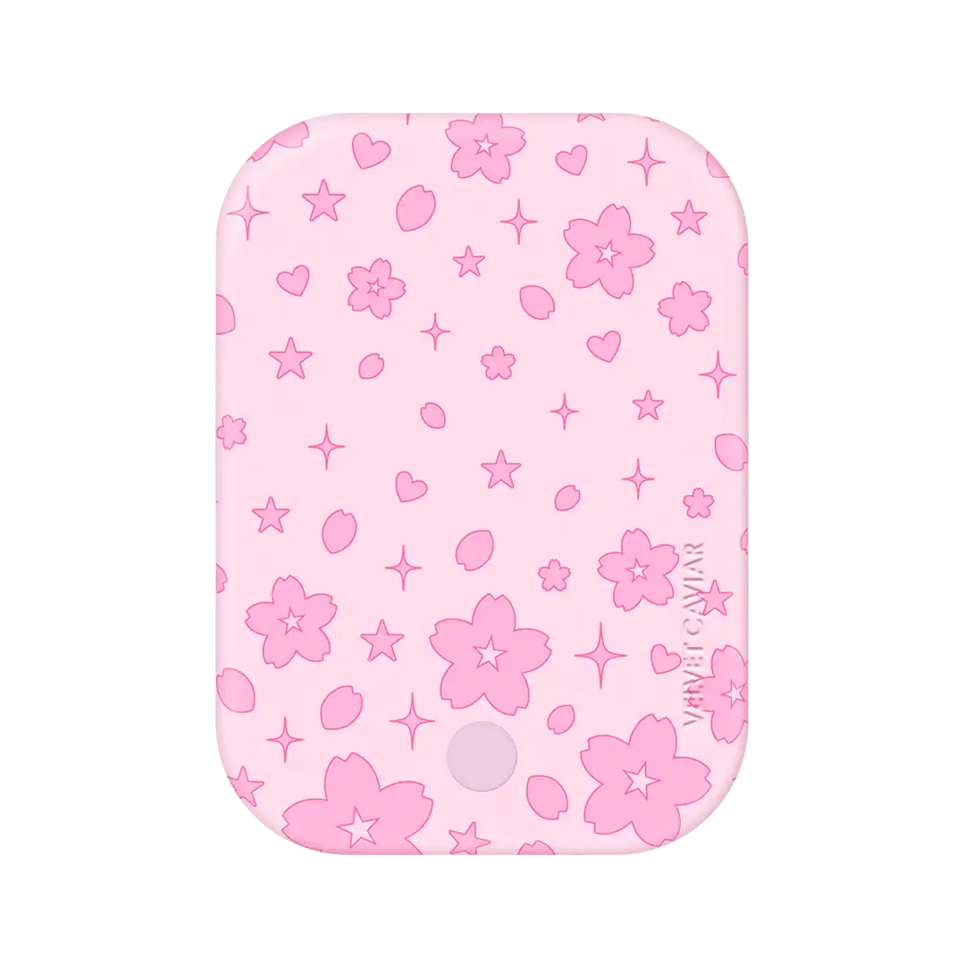 Pink Cherry Blossom Portable MagSafe Charger Power Pack