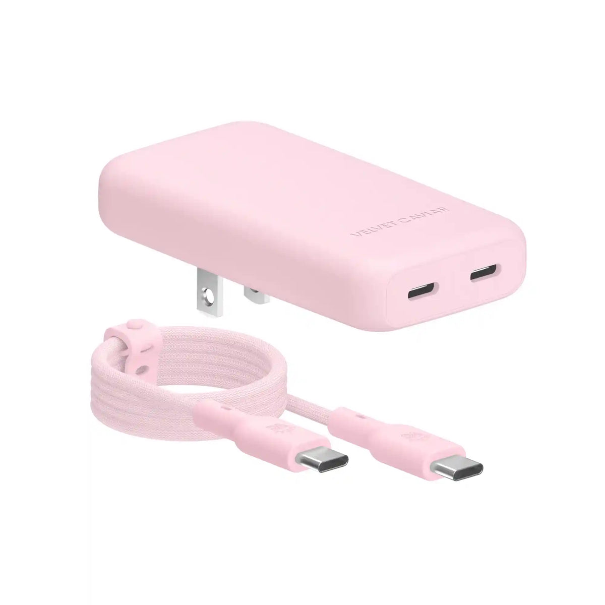 Strawberry Milk Fast Charging Set, Dual Port Wall Adapter + 6ft USB-C Cable