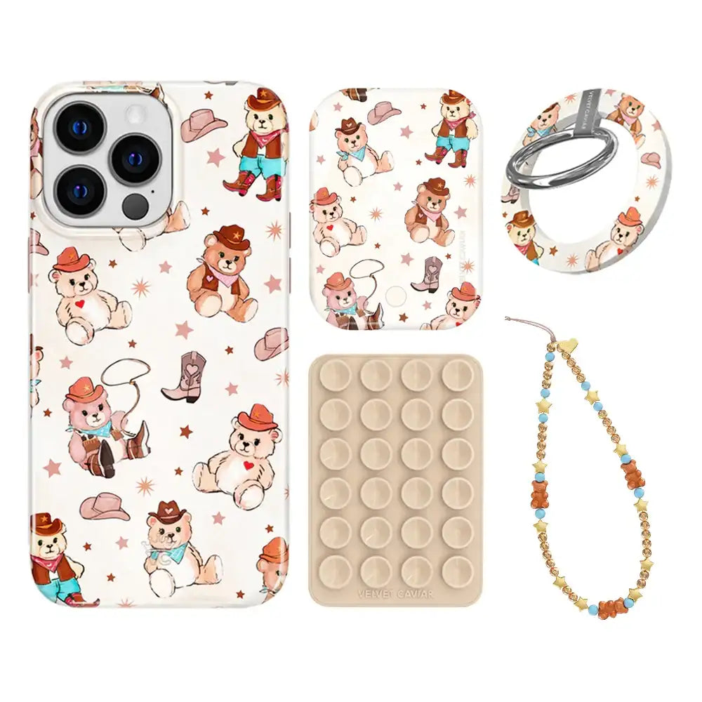 Cowboy Teddy iPhone Bundle Set - Grip