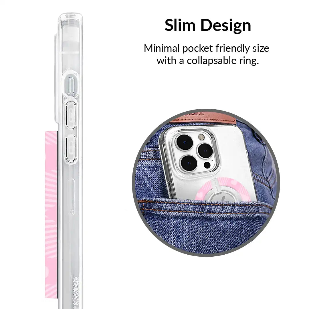 Dolly Pink Gingham MagSafe Grip Ring