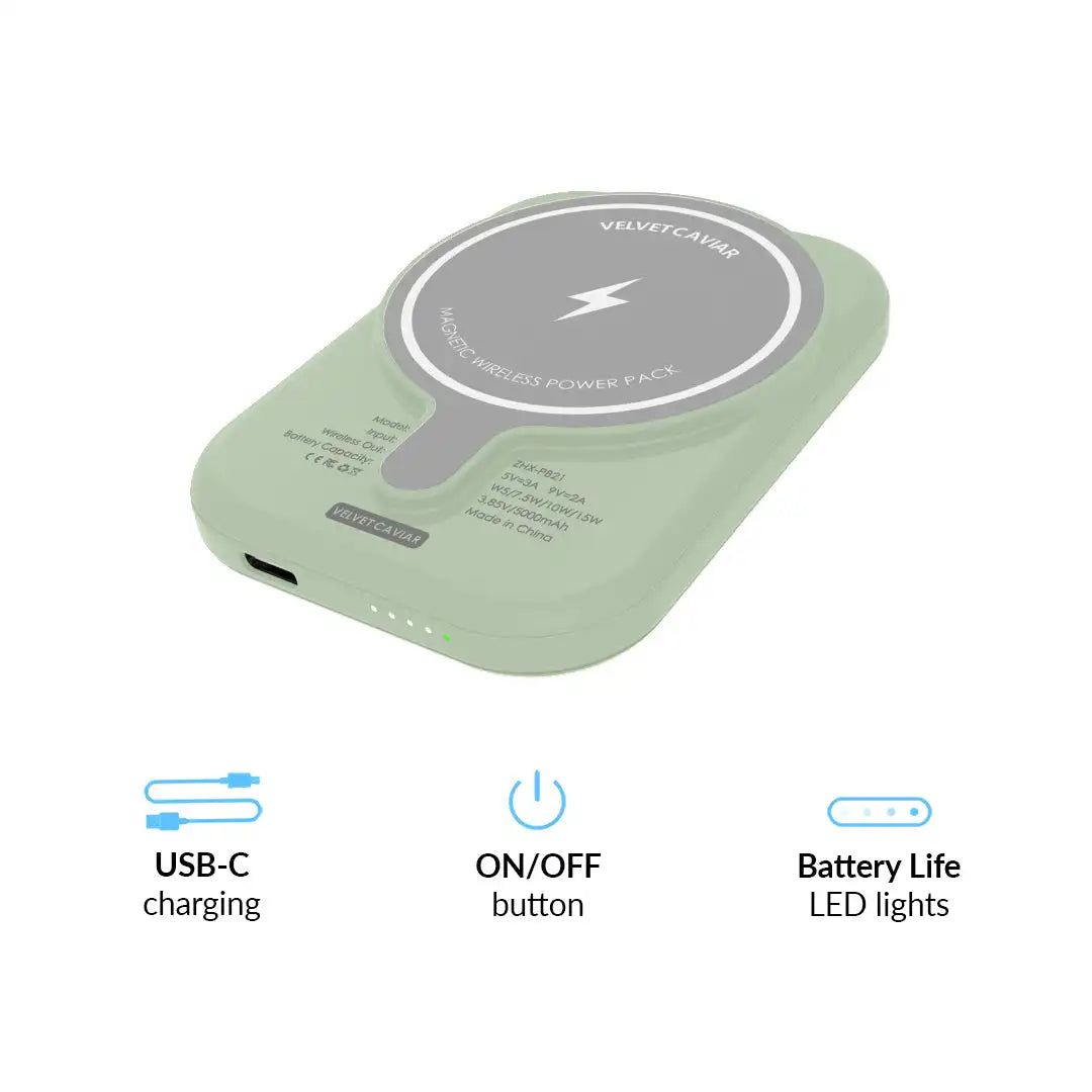 Smoky Sage Portable MagSafe Charger Power Pack