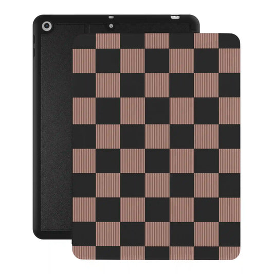 Mocha Vibe Checkered iPad Case