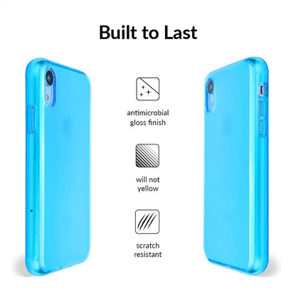 Neon Blue Clear iPhone Case
