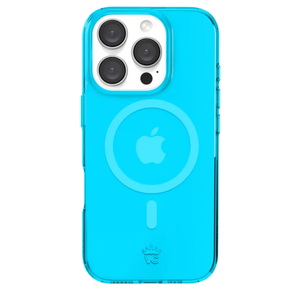 Neon Blue Clear iPhone Case