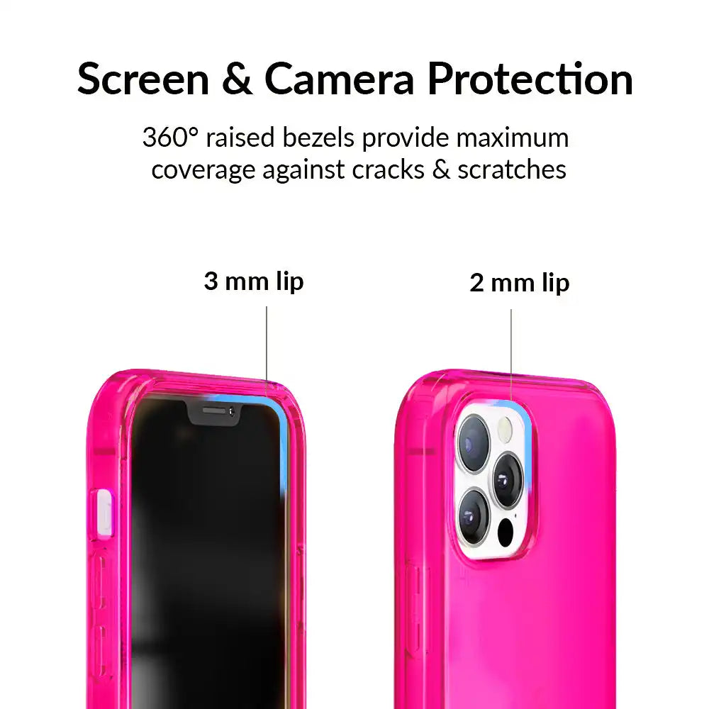Neon Pink Clear iPhone Case