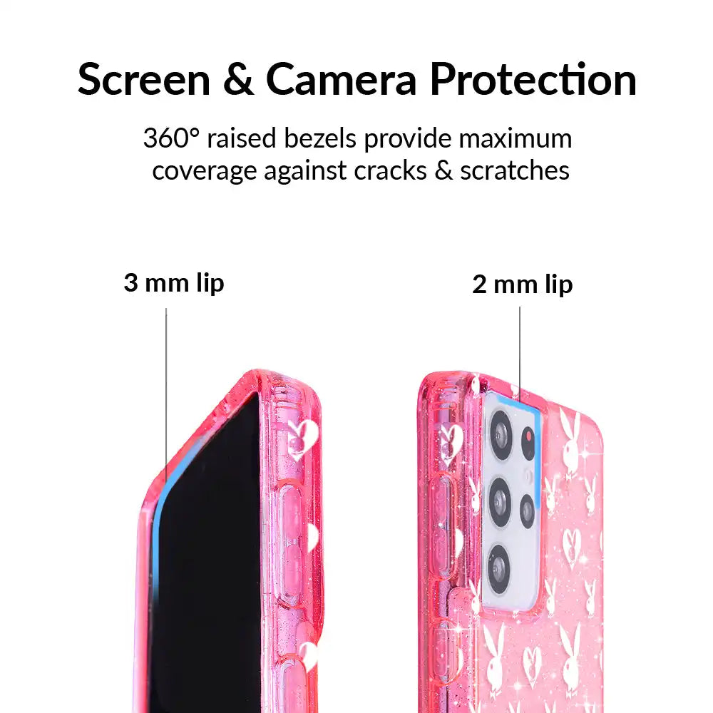 Playboy Pink Bunny Glitter Samsung Case