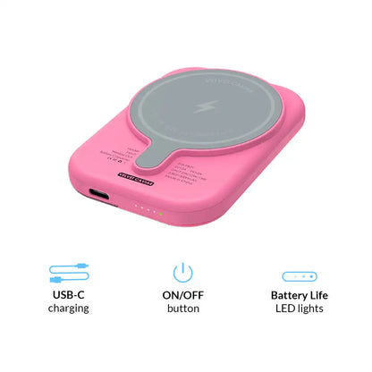 Candy Pink Portable MagSafe Charger Power Pack
