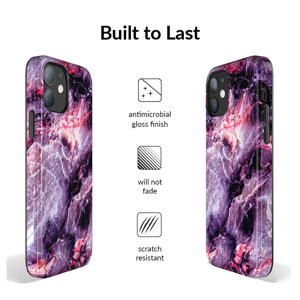 Purple Stone Marble iPhone Case