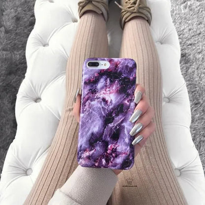 Purple Stone Marble iPhone Case