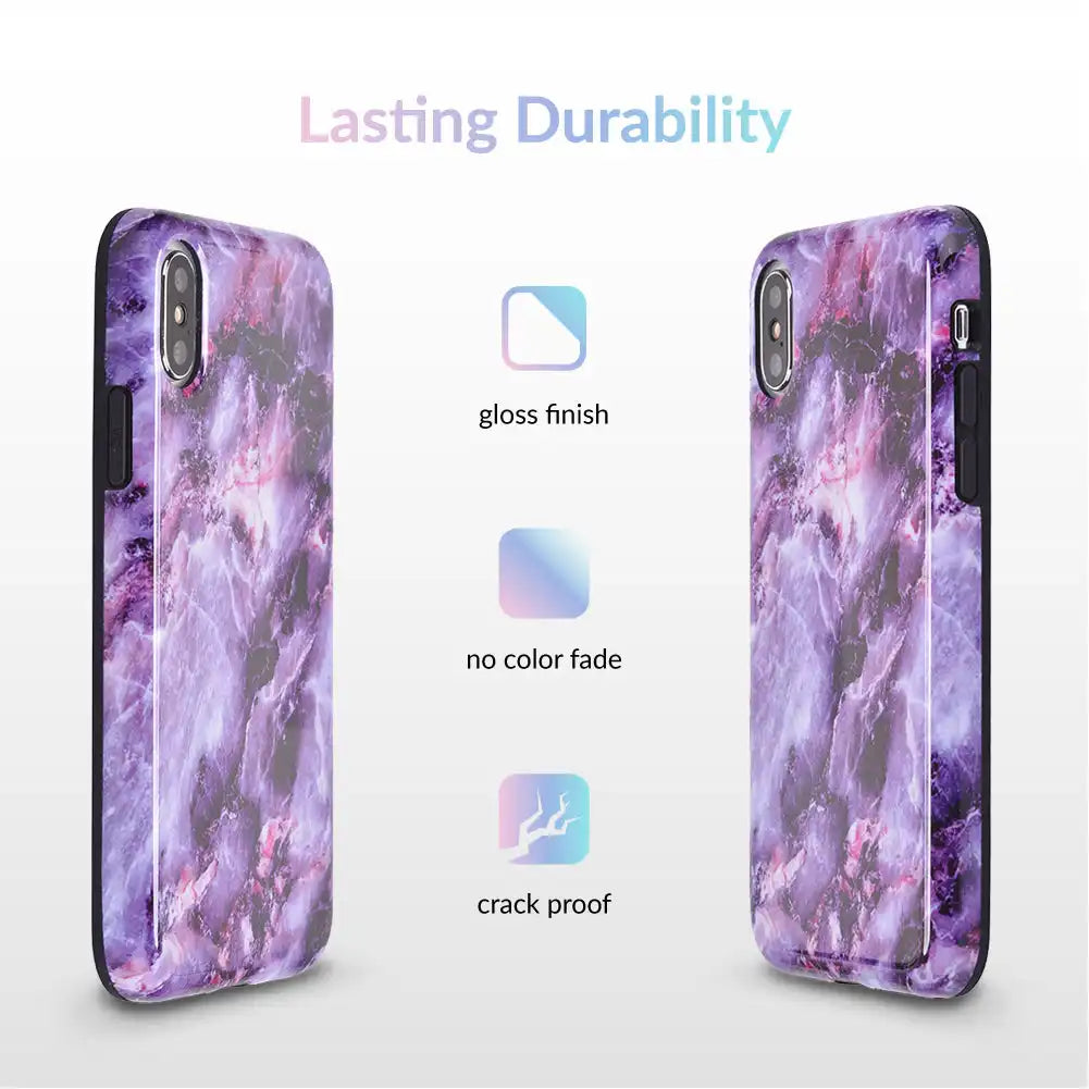 Purple Stone Marble iPhone Case