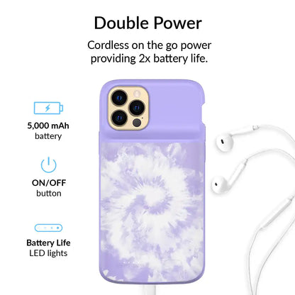 Purple Tie Dye iPhone Charging Case