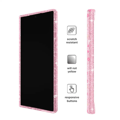 Pink Hanukkah Glitter Samsung Case