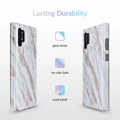 White Marble Rose Gold Chrome 2 Samsung Galaxy Case